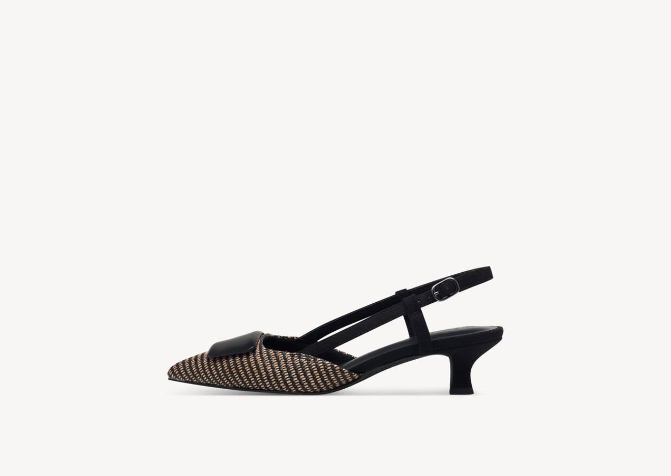 Marco Tozzi - 29503 Black & Camel Raffia Slingback