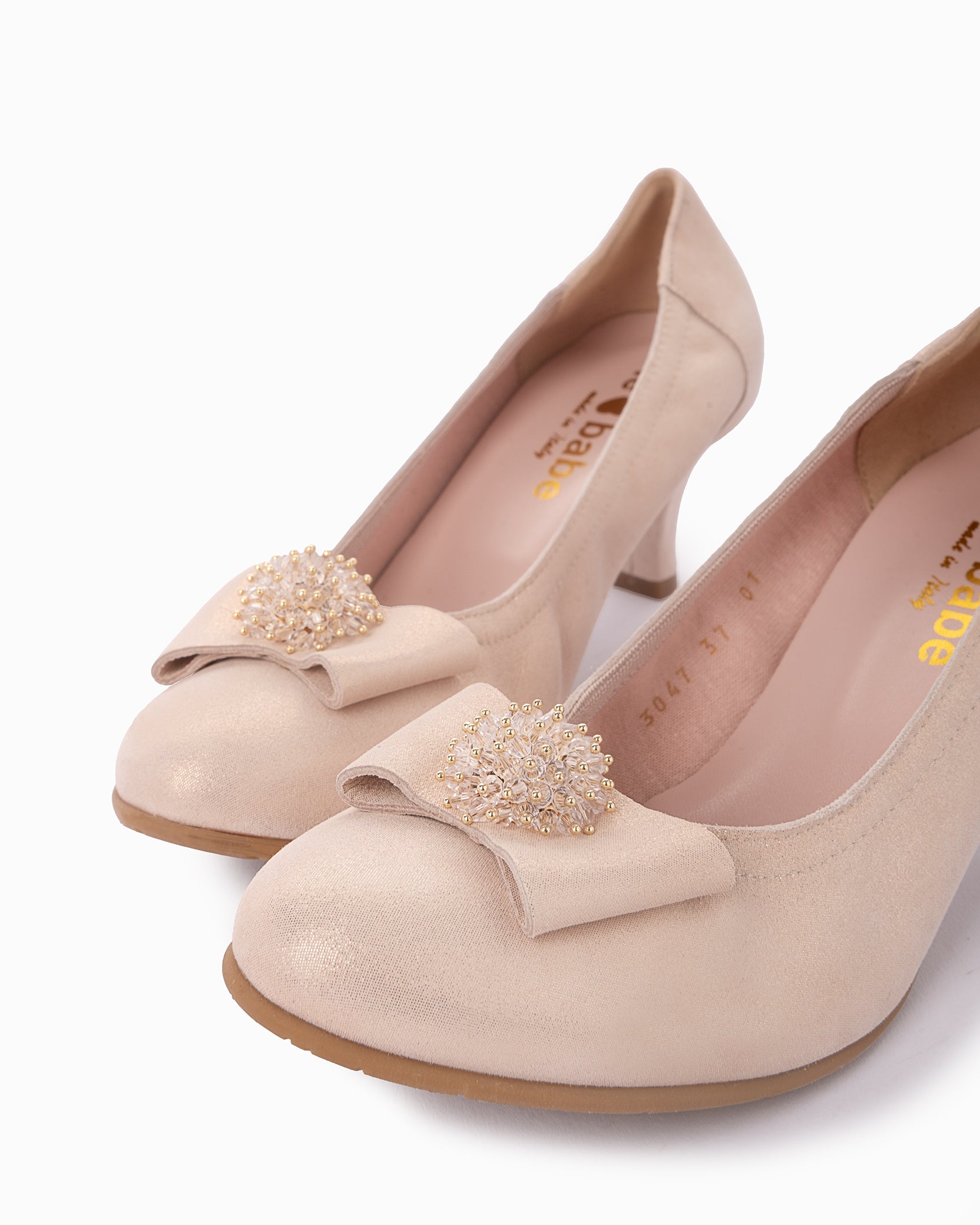 Le Babe - 3047 Blush Pink Court Shoe with a Kitten Heel