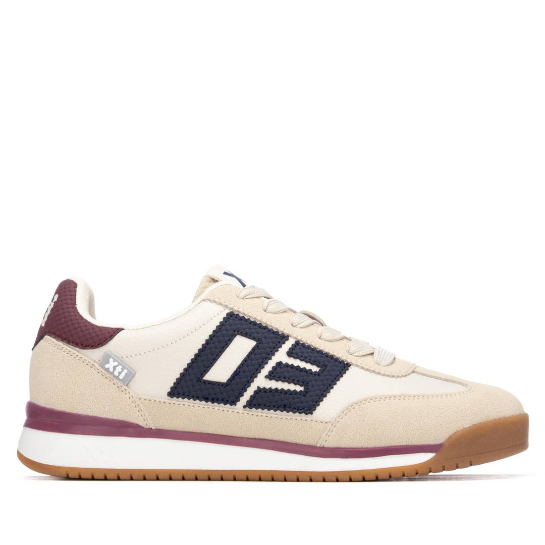 XTI - 145018 Cream & Burgundy Retro Trainer