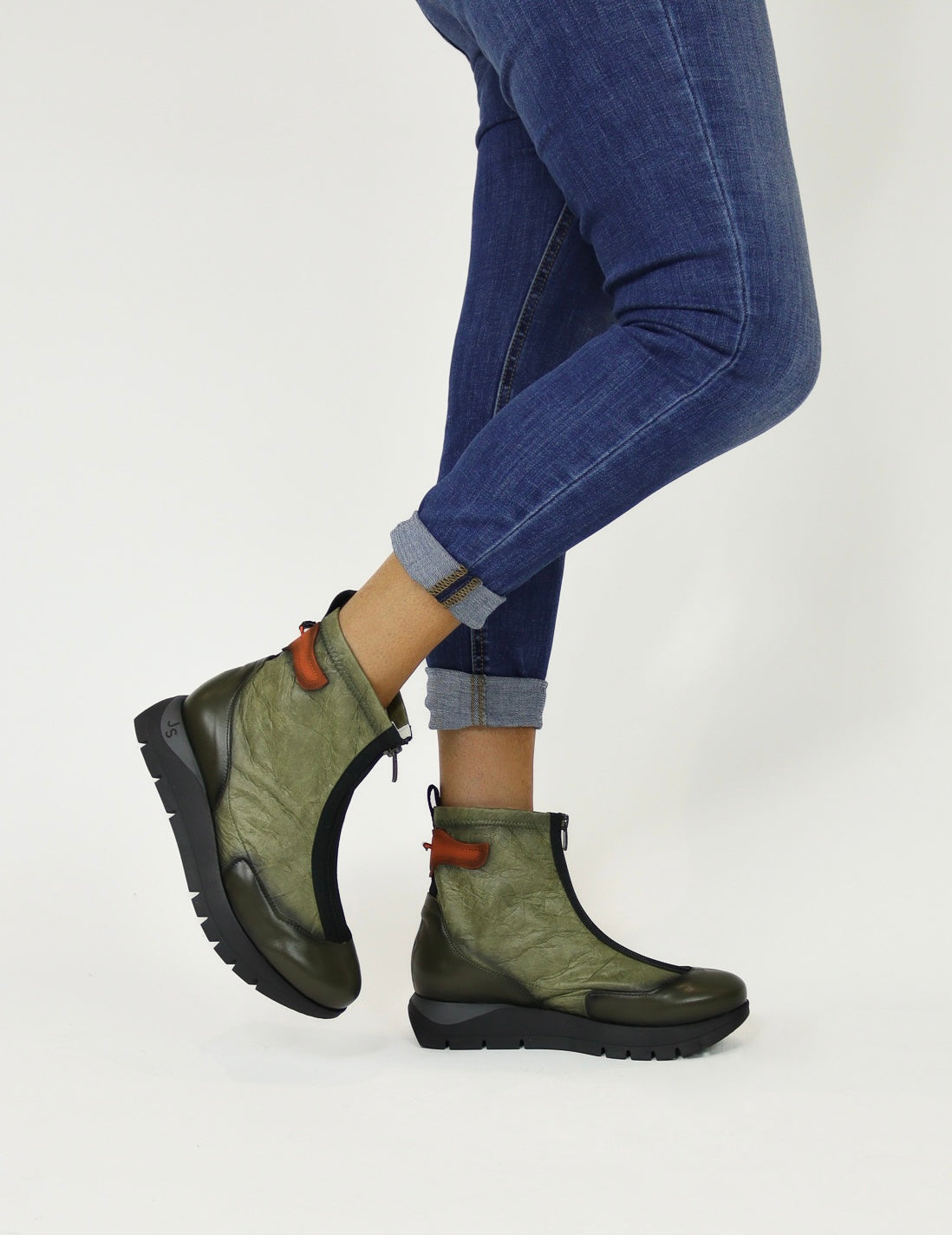 Jose Saenz - 2269 Khaki Zip Sock Boot
