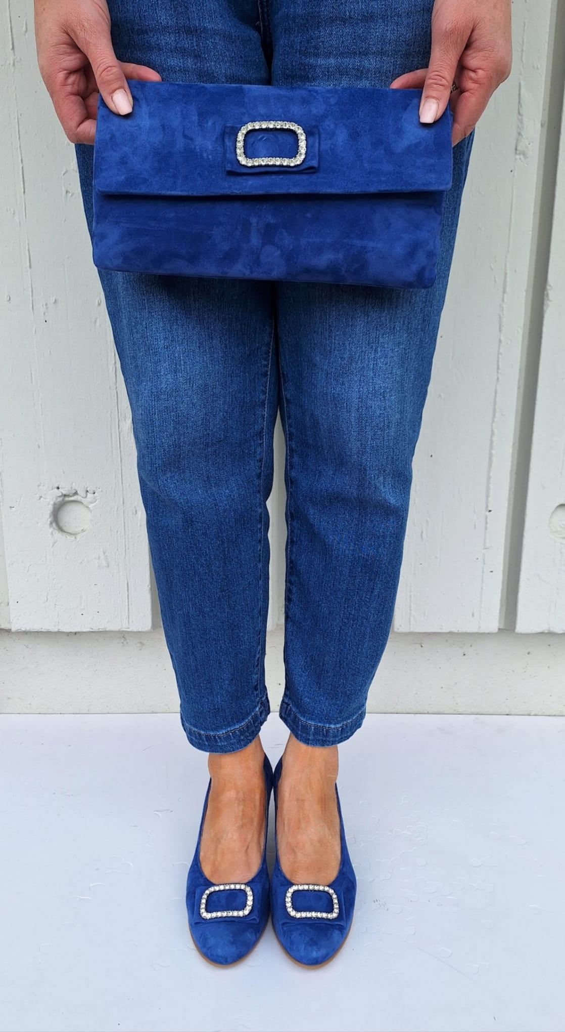Le Babe - Bomilly Blue Diamonte Clutch