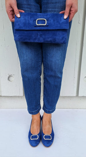 Le Babe - Bomilly Blue Diamonte Clutch