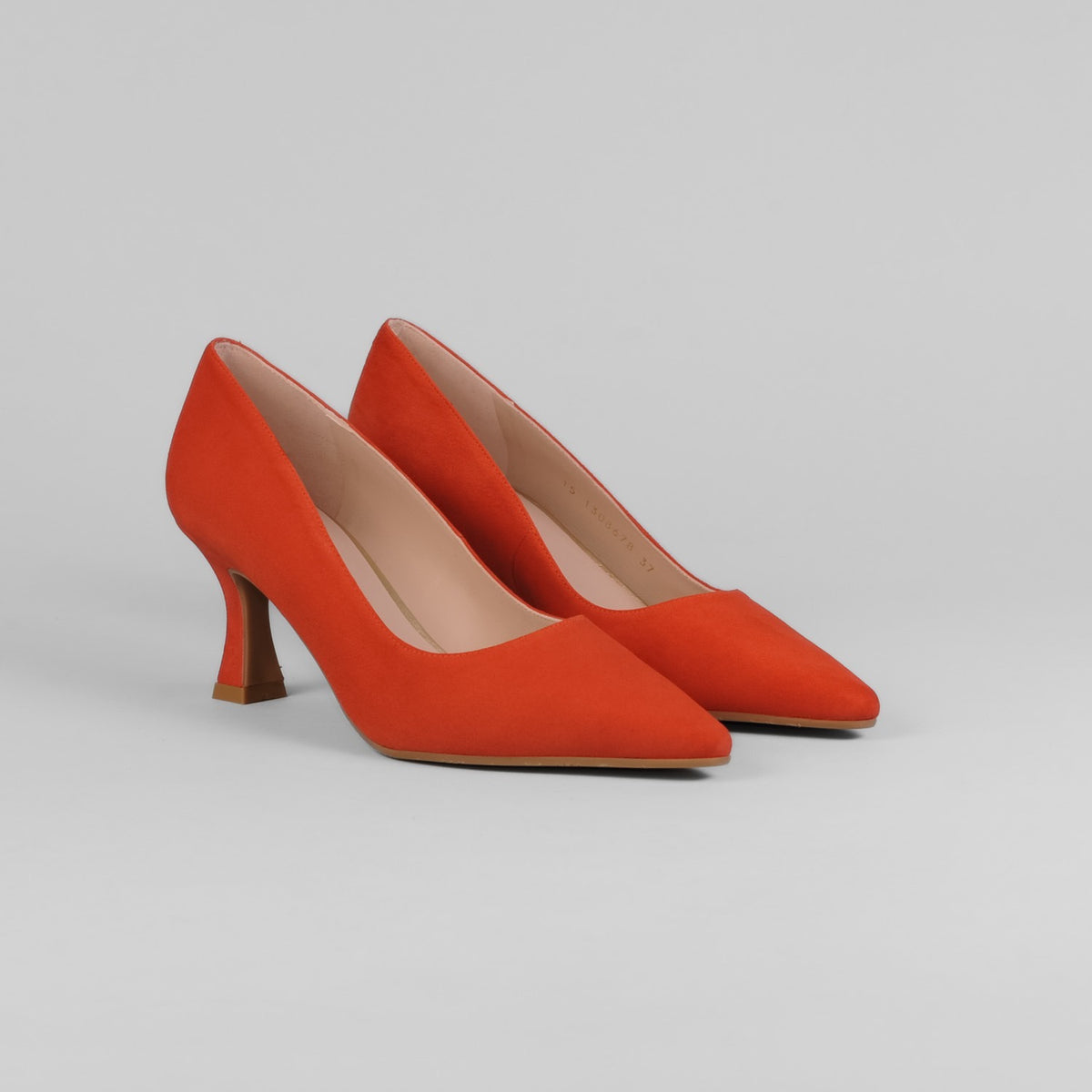 Lodi - Jona Orange Kitten Heel Court Shoe