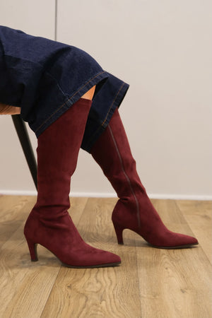 Lodi - A-Oisris Burgundy Sock Knee Boot
