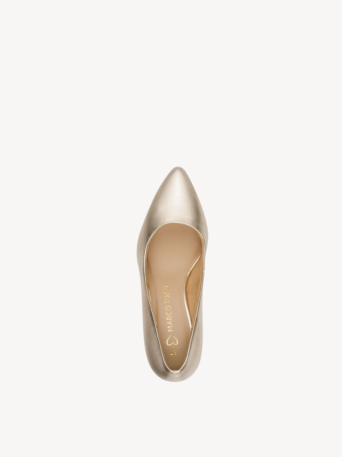 Marco Tozzi - 22420 Gold Kitten Heel Court Shoe