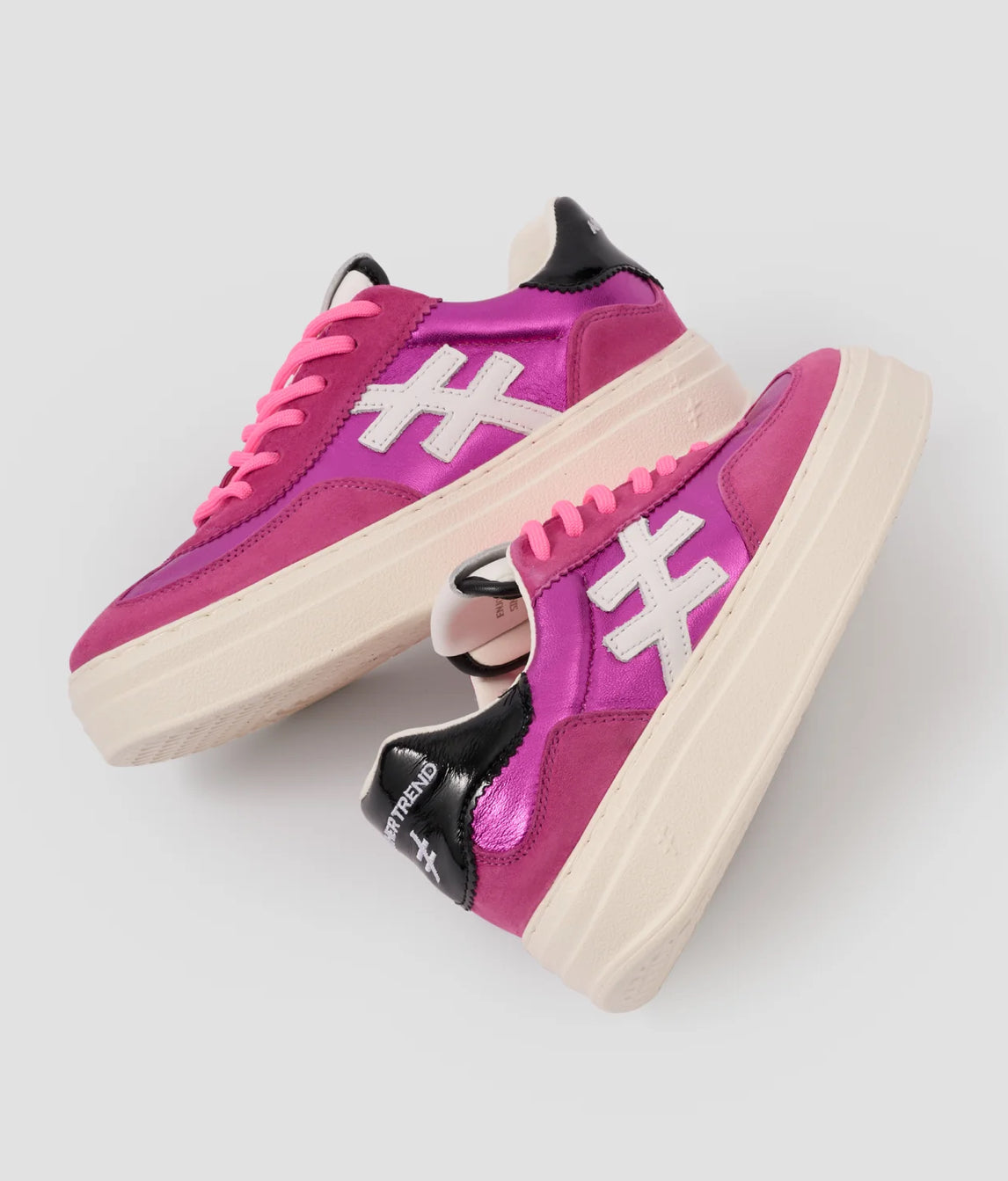 Another Trend - A035m324 Pink and Black Platform Trainer