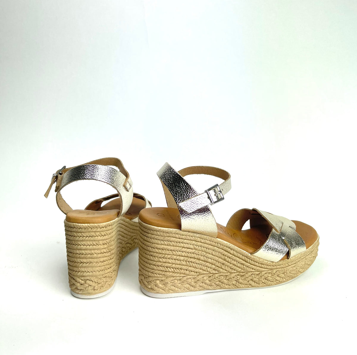 Oh My Sandals - 5460 Gold Metallic Wedge Sandal