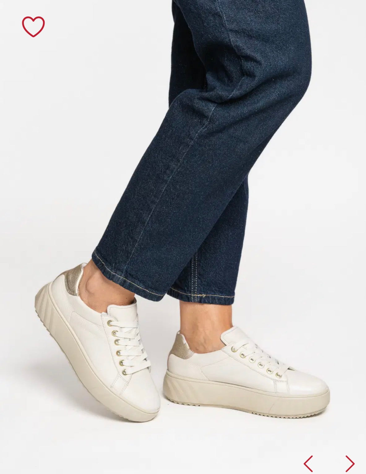 Ara - 46523 Monaco Cream & Gold Platform Trainer