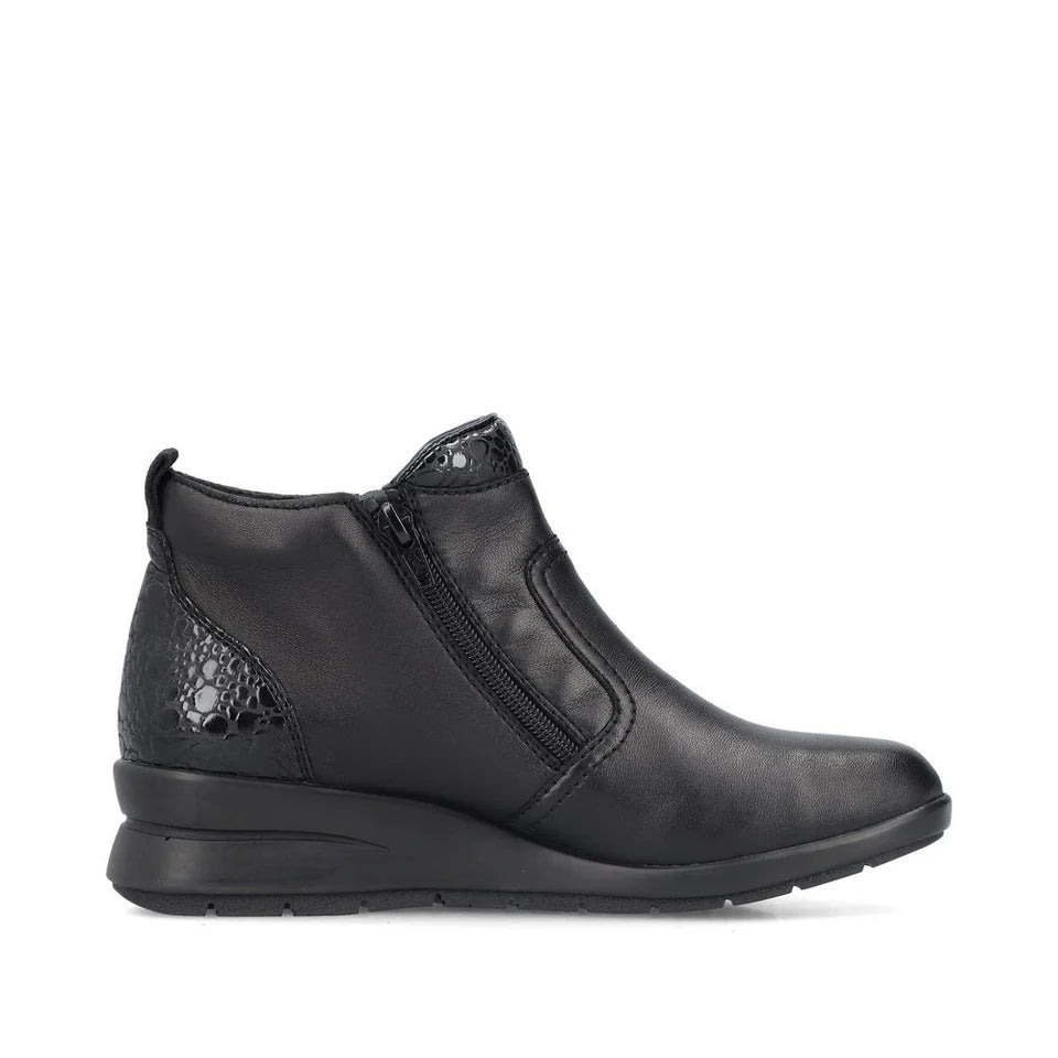 Rieker - L4861 Black Wedge Ankle Boots
