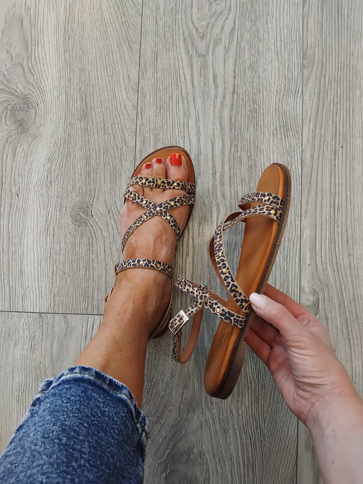Tim & Simonsen - Lizette Leopard Gladiator Sandal