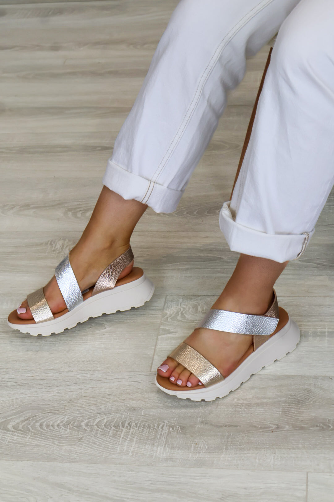 Oh My Sandals - 5951 Metallic Multi Velcro Sandal