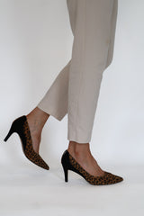 Rachels - Z8473 Black / Leopard Suede Court Shoe