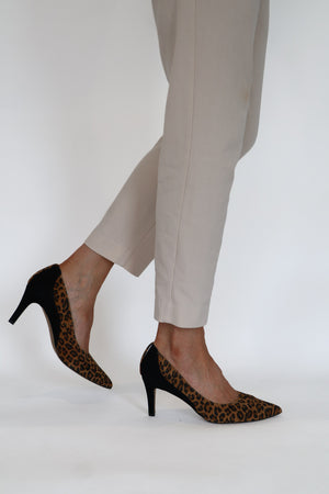 Rachels - Z8473 Black / Leopard Suede Court Shoe