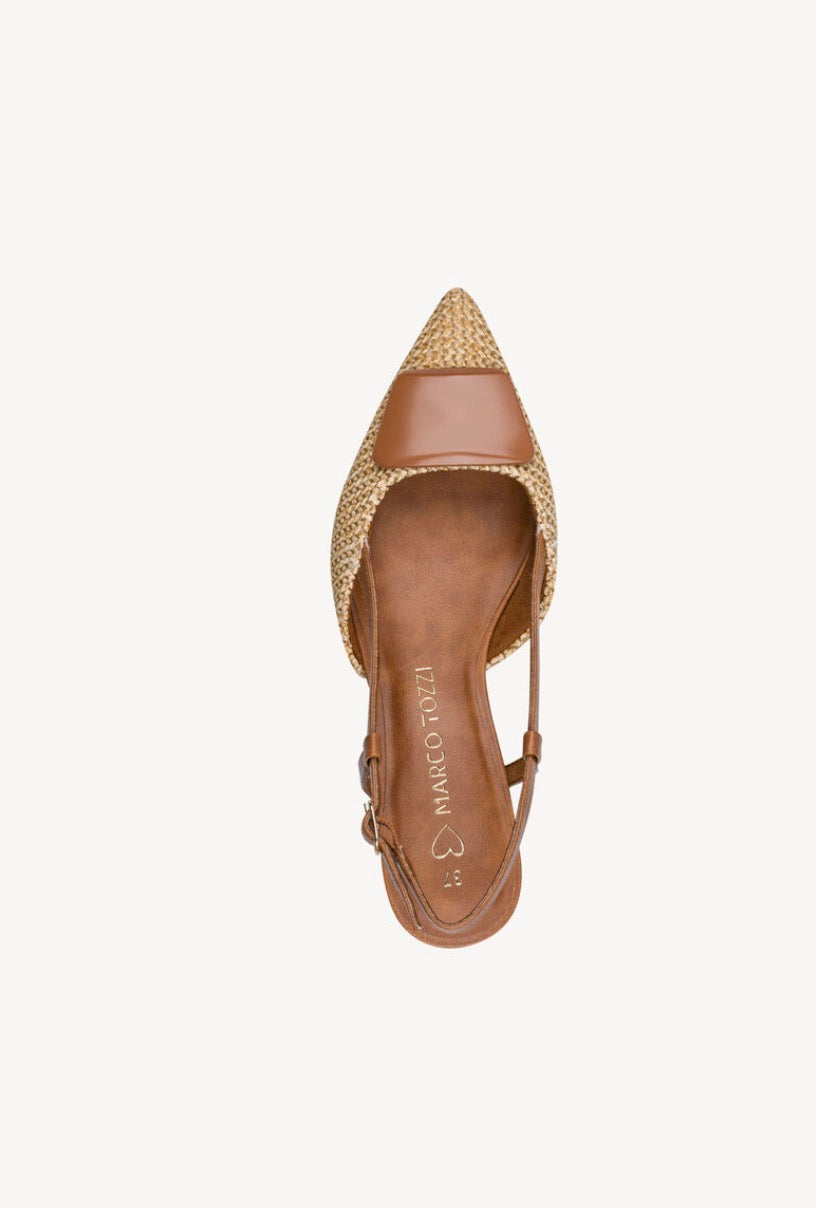 Marco Tozzi - 29503 Beige & Tan Raffia Slingback
