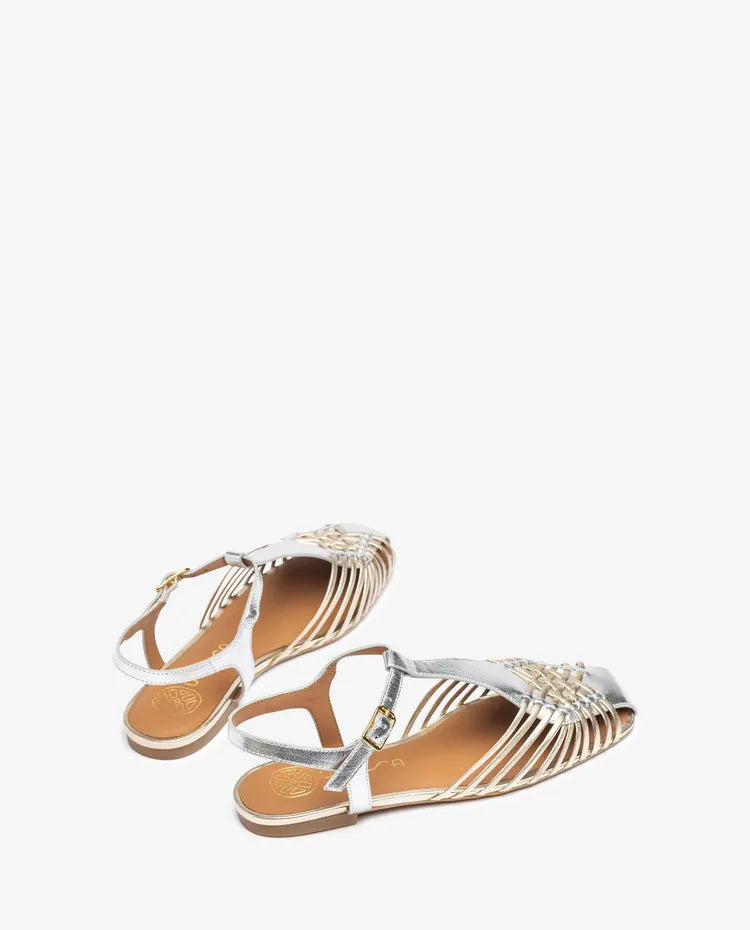 Unisa - Babic Silver and Gold Leather Sandal