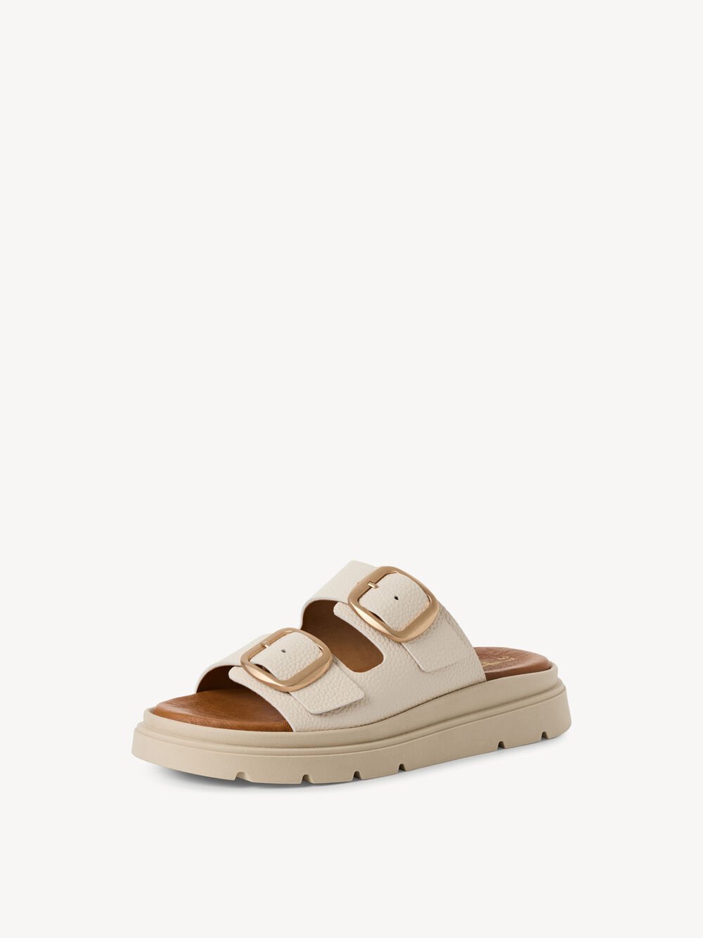 Tamaris - 27239 Cream Double Buckle Mule