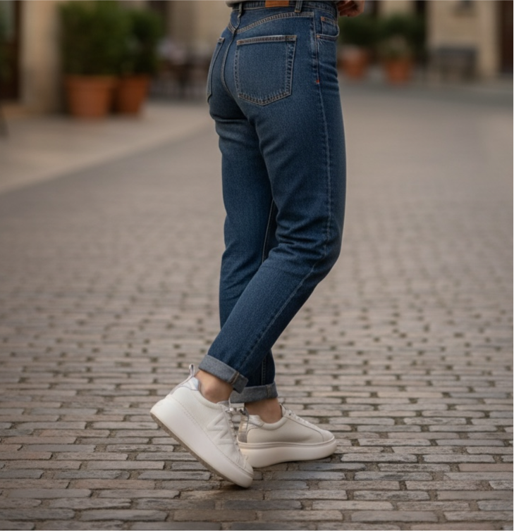 Wonders - A-2632 Ivory Slip On Platform Trainer