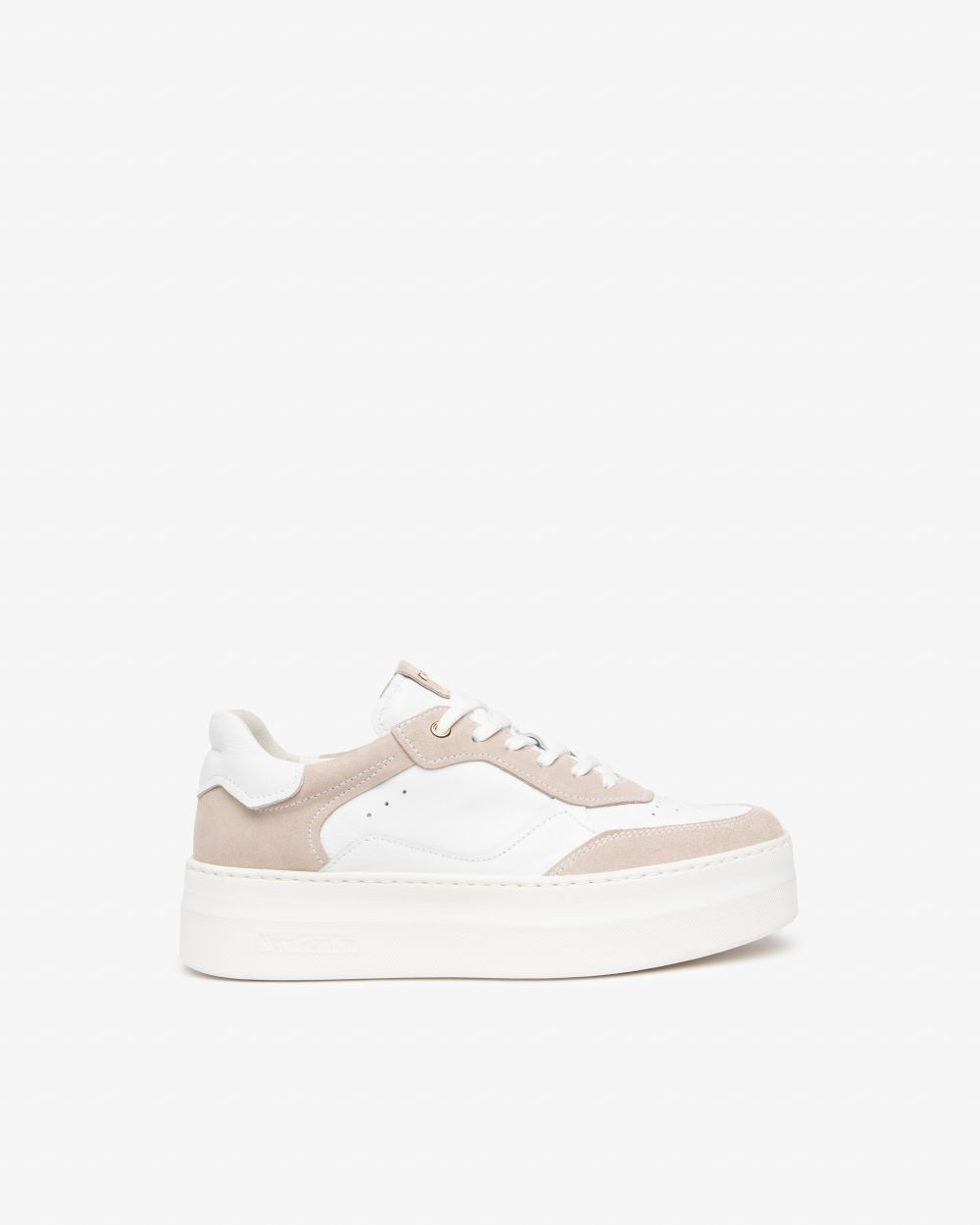 NeroGiardini - E615313D White/ Blush Platform Trainer