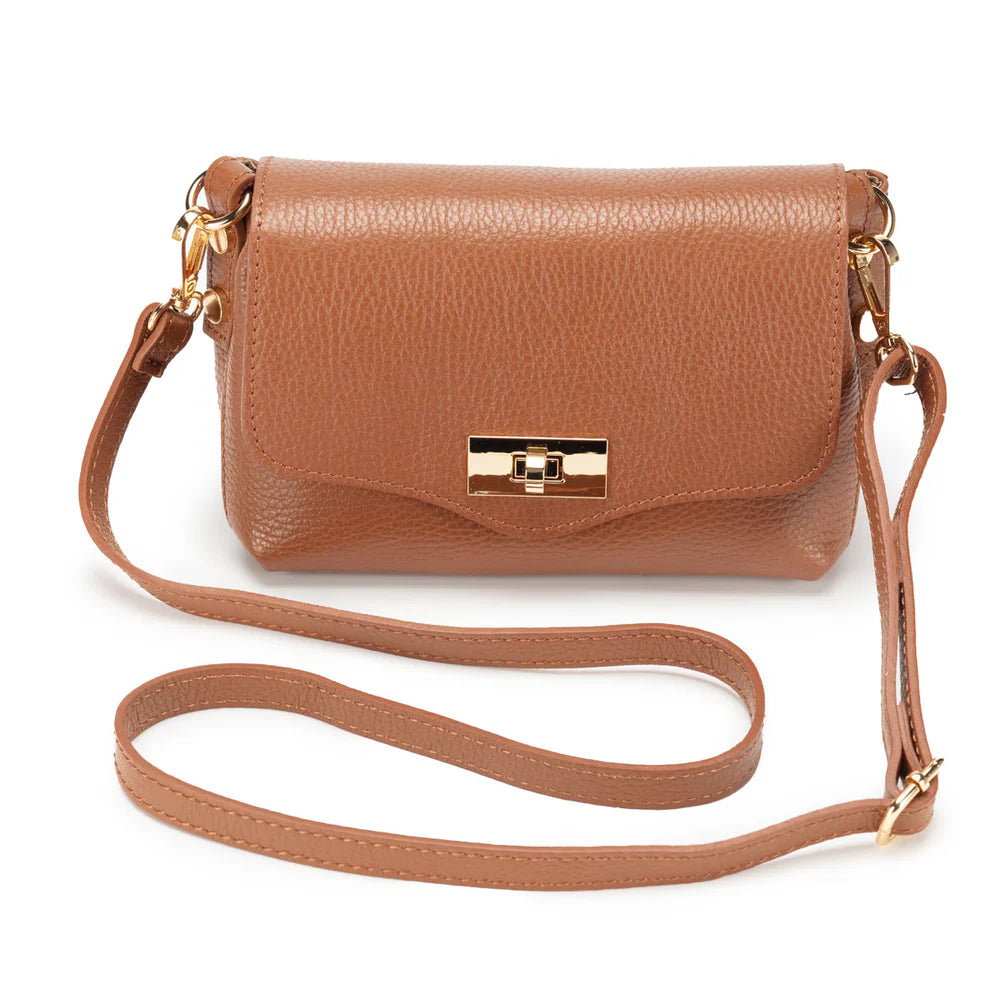 Elie Beaumont - Twist Clasp Tan Bag