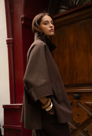 Anna - Brown Cape Jacket