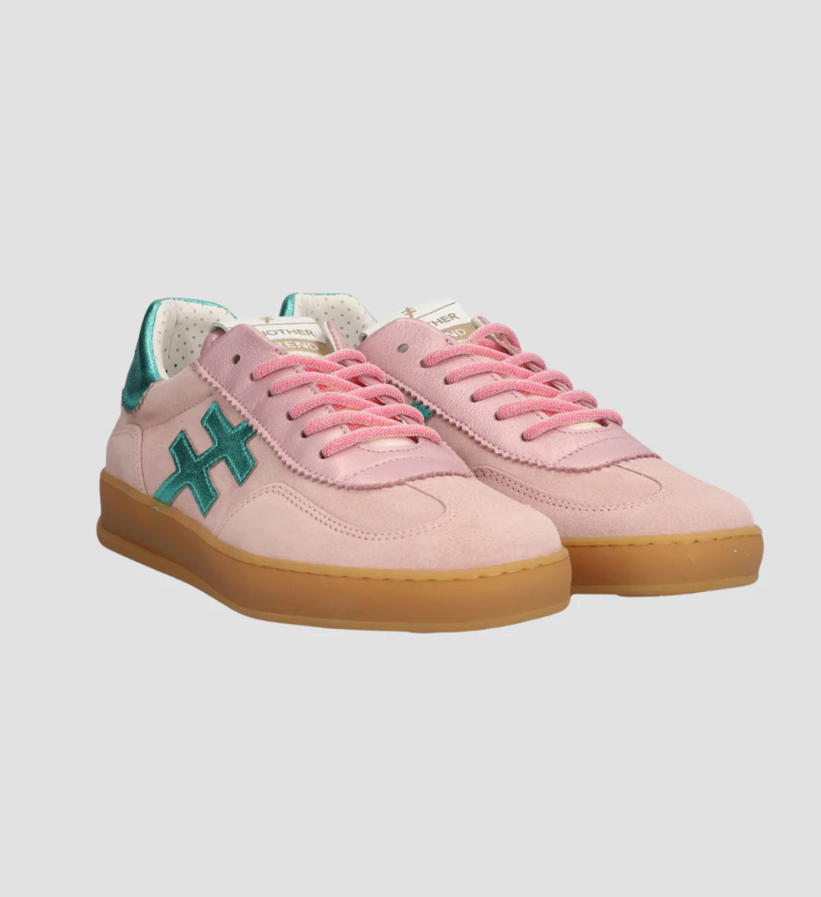 Another Trend - [A0321166 Rose]Pink and Turquoise Trainer [Generous Fit]