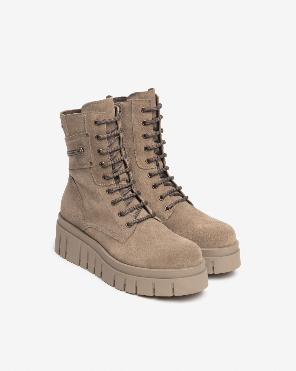 NeroGiardini - I618104D Beige Suede Laced Boot