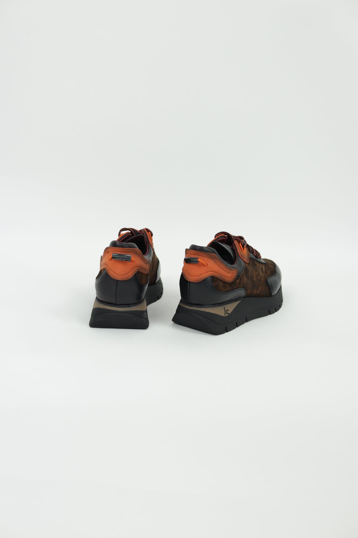 Jose Saenz - 2287 Black and Leopard Wedge Shoe