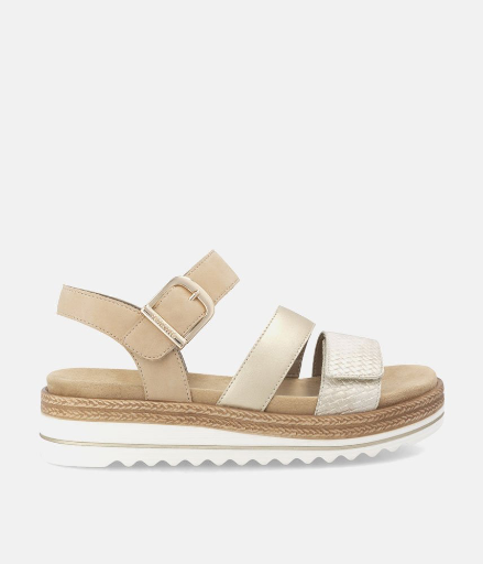 Remonte - D0Q55 White/Gold Velcro Sandal