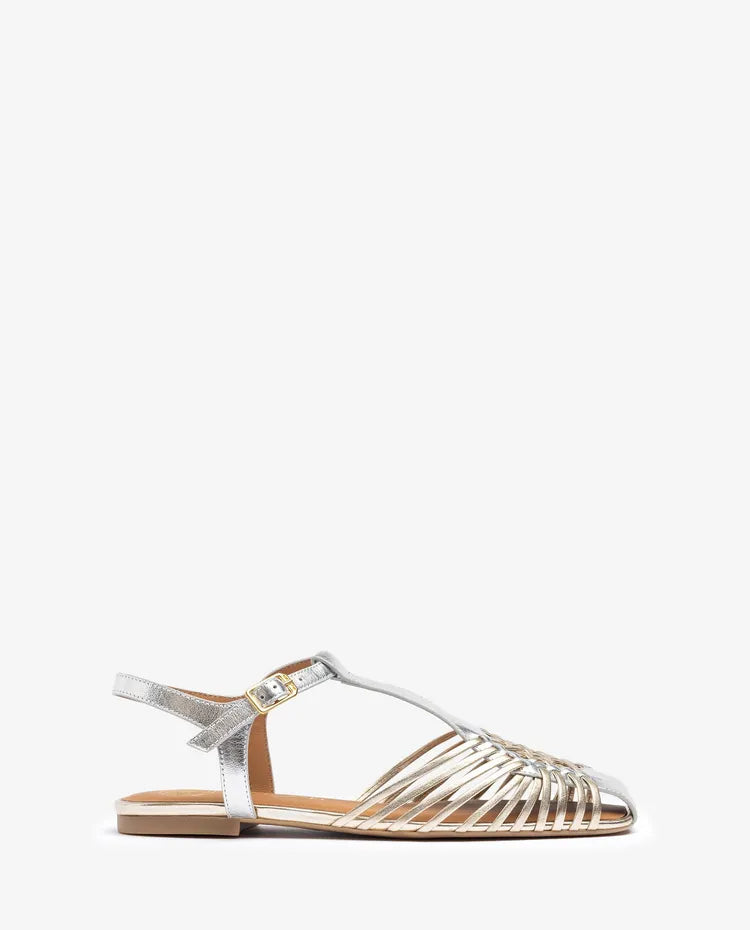 Unisa - Babic Silver and Gold Leather Sandal