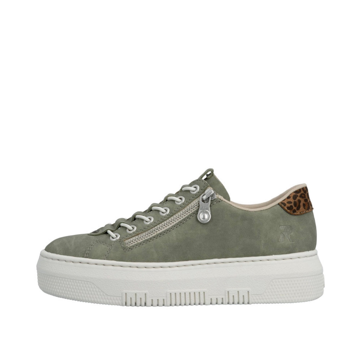 Rieker - M1912-80 Khaki Elastic Zip Trainer
