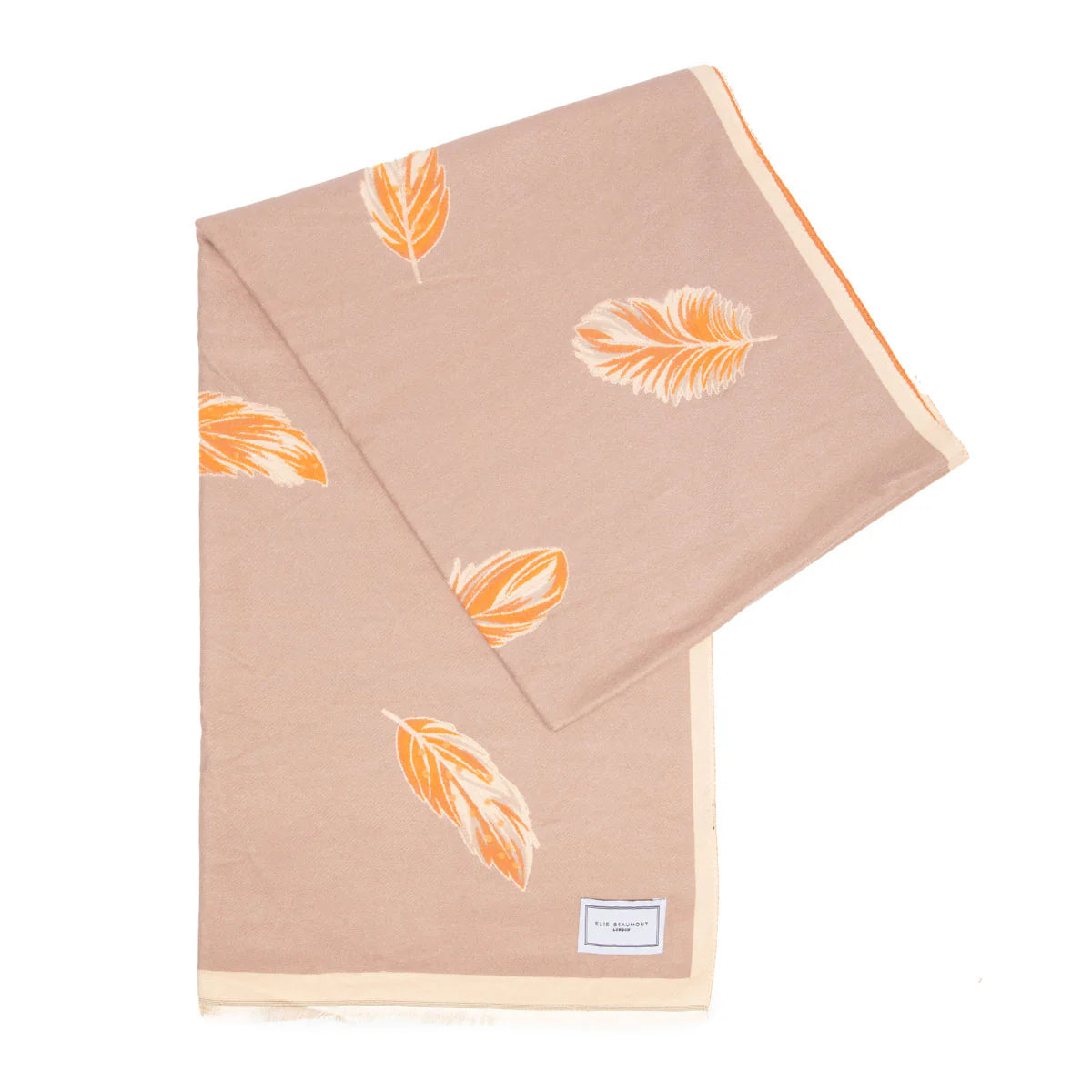 Elie Beaumont - Peach & Sand Feather Scarf