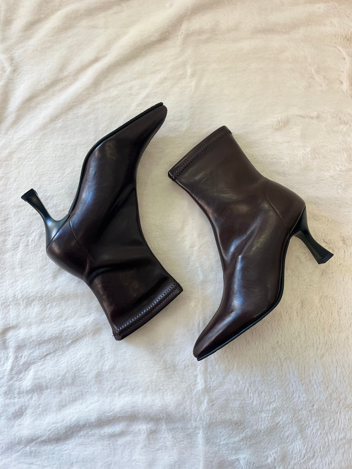 Miss Elastic - 78042 Brown Ankle Sock Boot