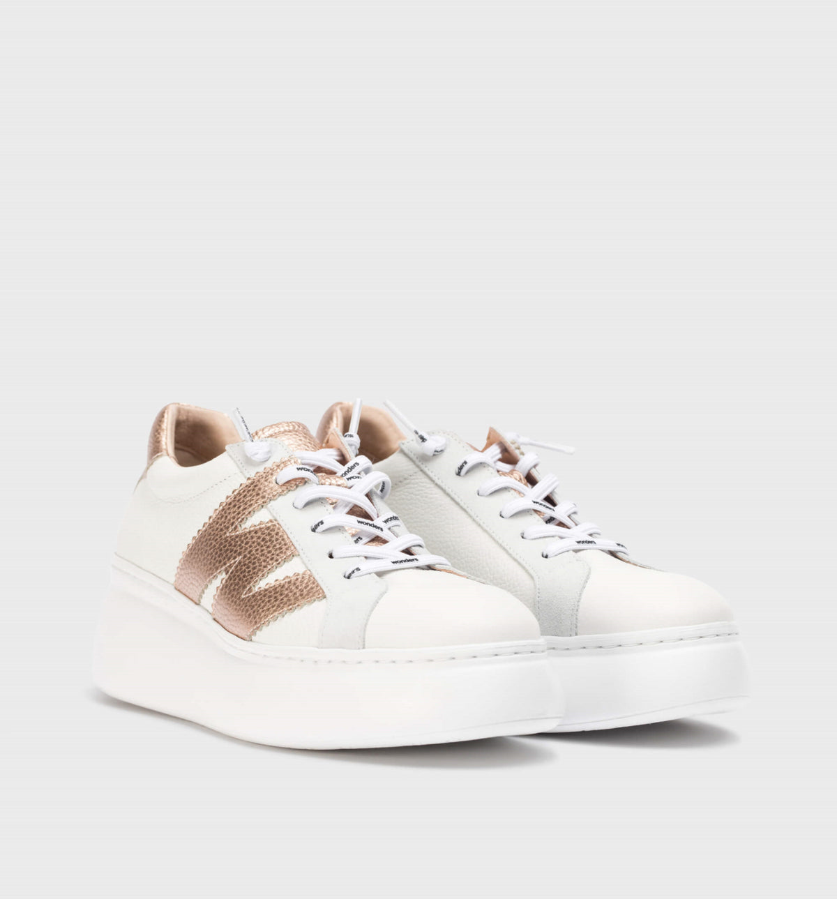 Wonders - A2670 White and Rose Gold Trainer