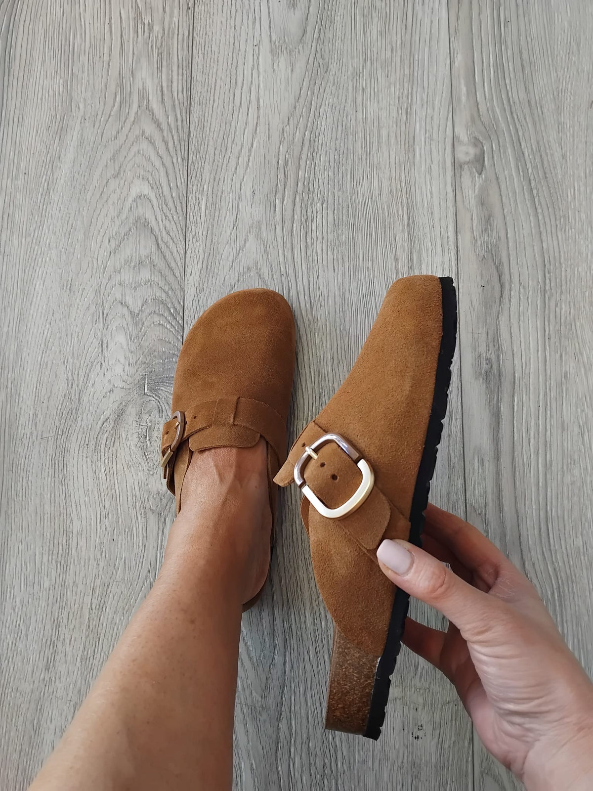 Tamaris - 27600 Tan Leather Suede Mule
