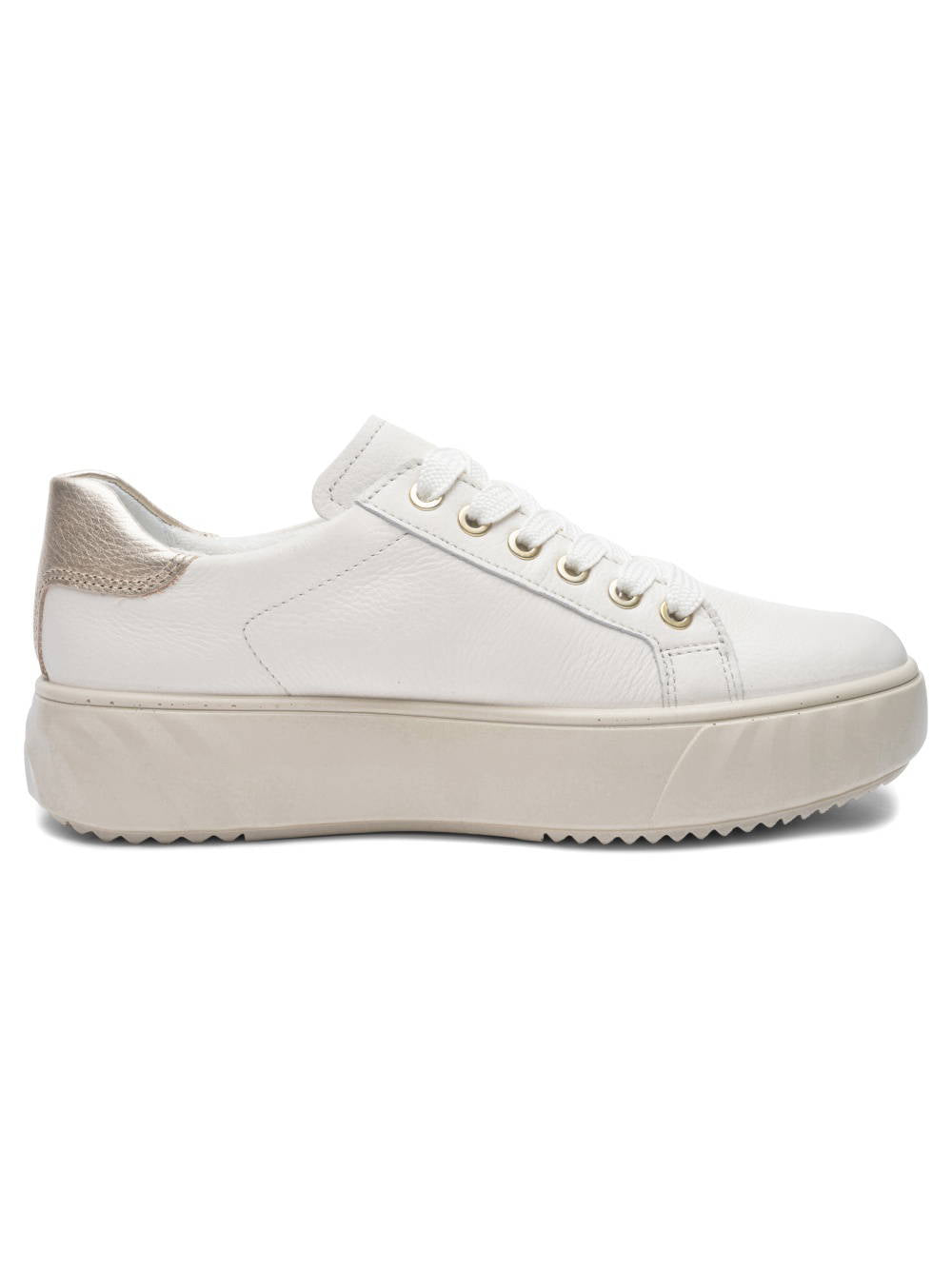 Ara - 46523 Monaco Cream & Gold Platform Trainer