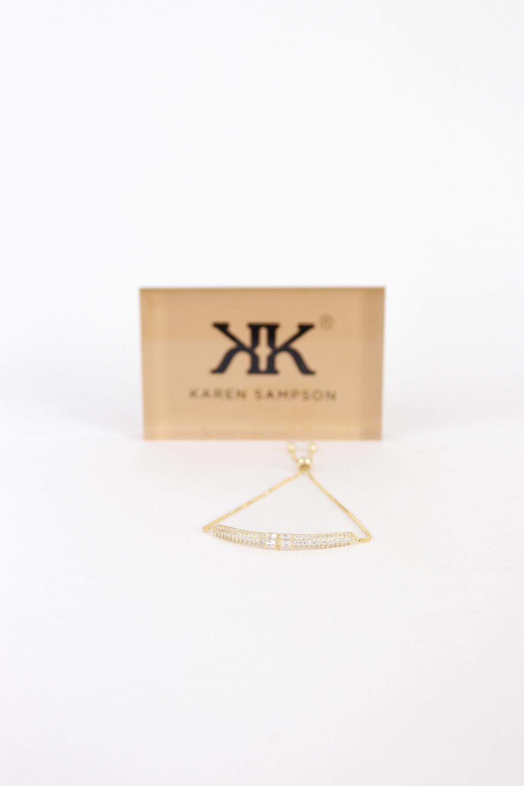 Karen Sampson - J12079 Gold Diamond Bar Bracelet