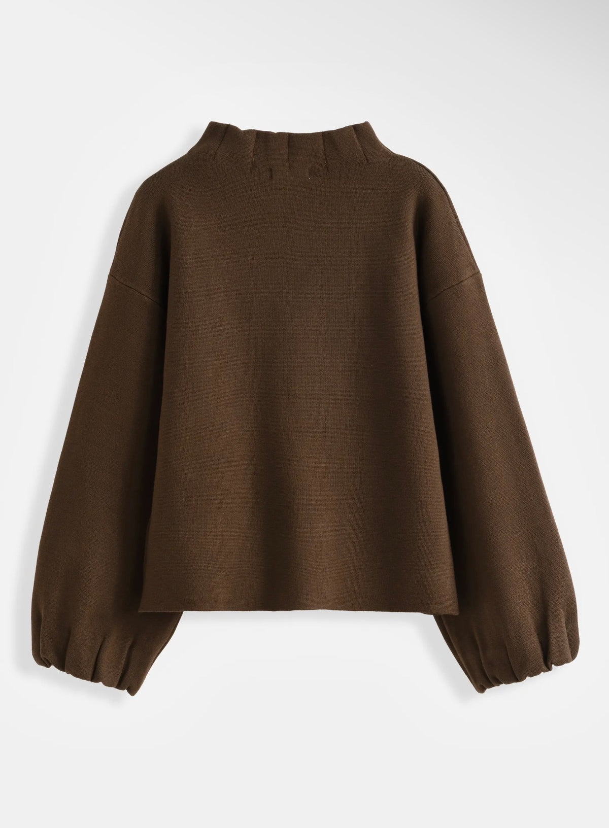 Anna -Brown Funnel Neck Cardigan