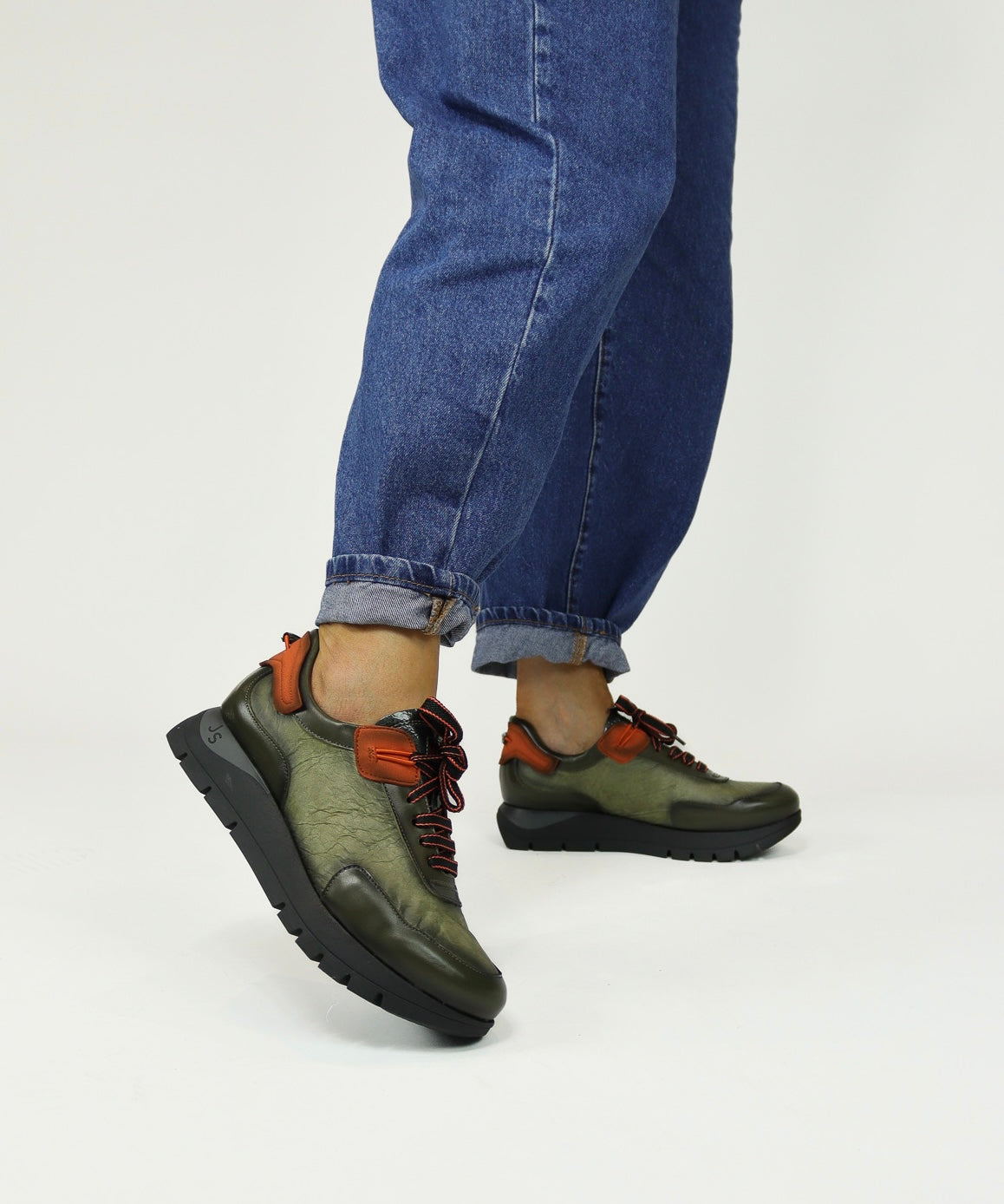 Jose Saenz - 2287 Khaki and Orange Wedge Shoe