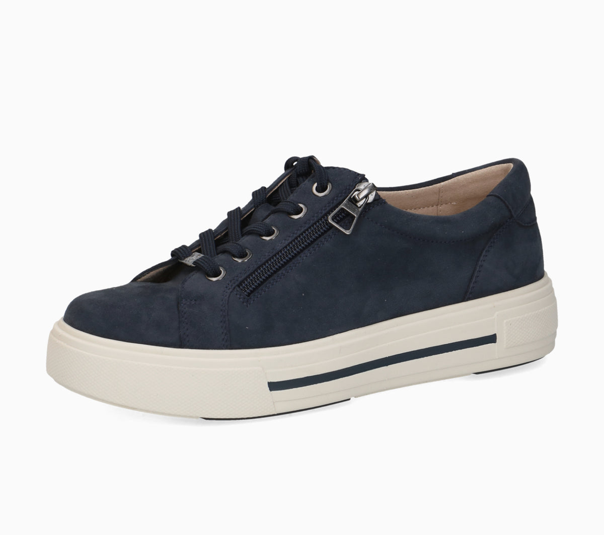 Caprice - 23351 Navy Trainer with a Lace and Zip