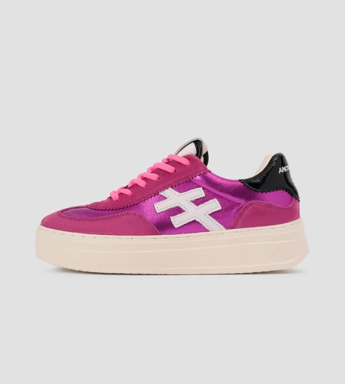 Another Trend - A035m324 Pink and Black Platform Trainer