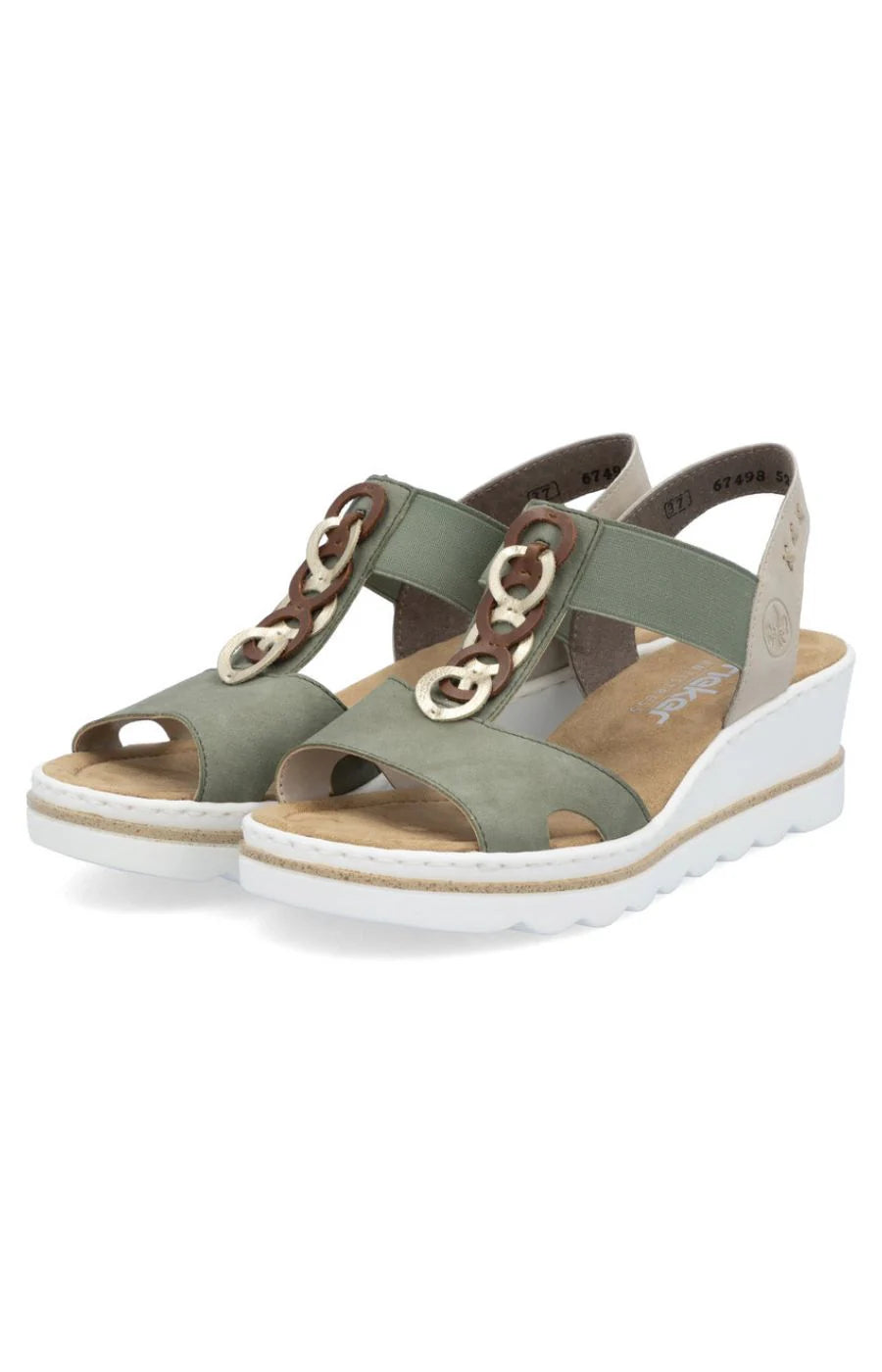 Rieker - 67498 Green Wedge Sandal