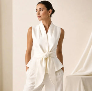Anna - Cream Peplum Waistcoat [Preorder for November 5th]