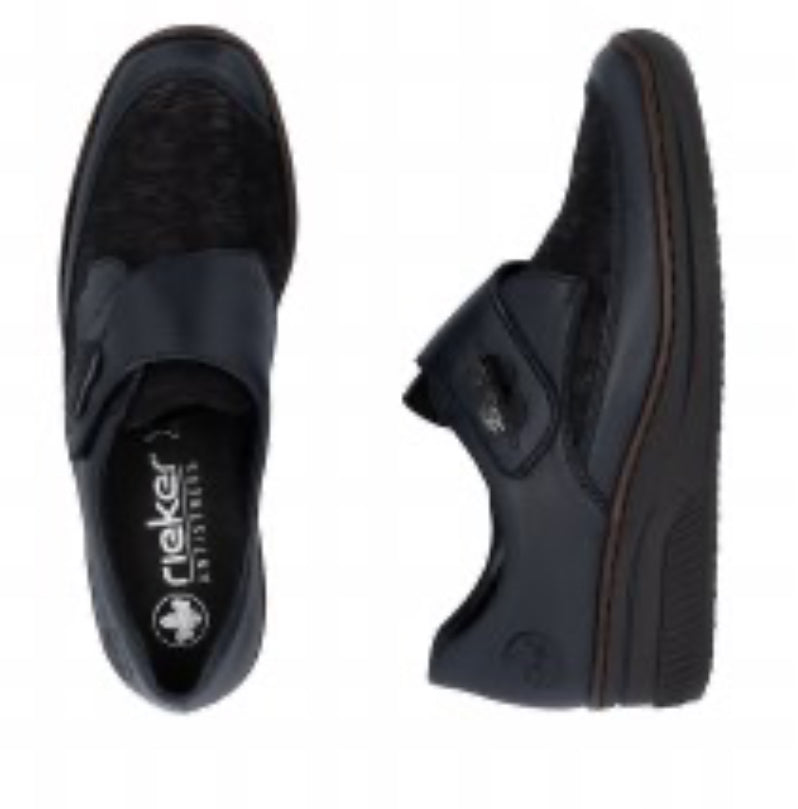Rieker - 487C0-15 Navy Stretch Velcro Shoe