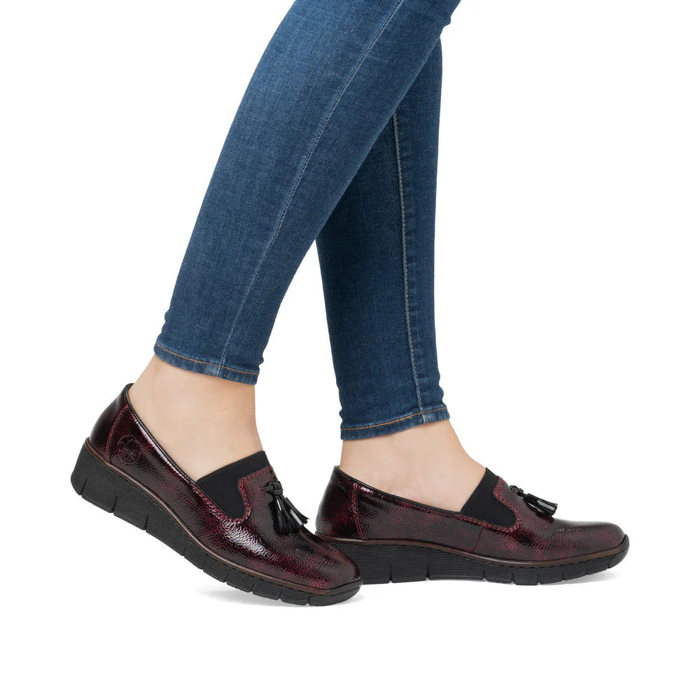 Rieker - 53751 Burgundy Wedge Loafer