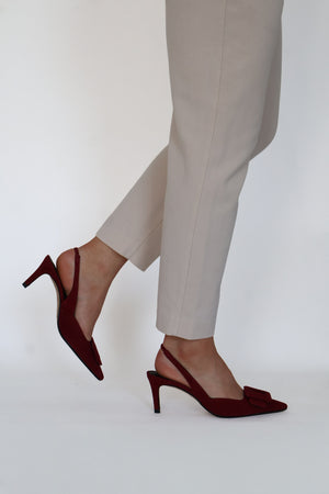 Lodi - Nestor Burgundy Buckle Slingback