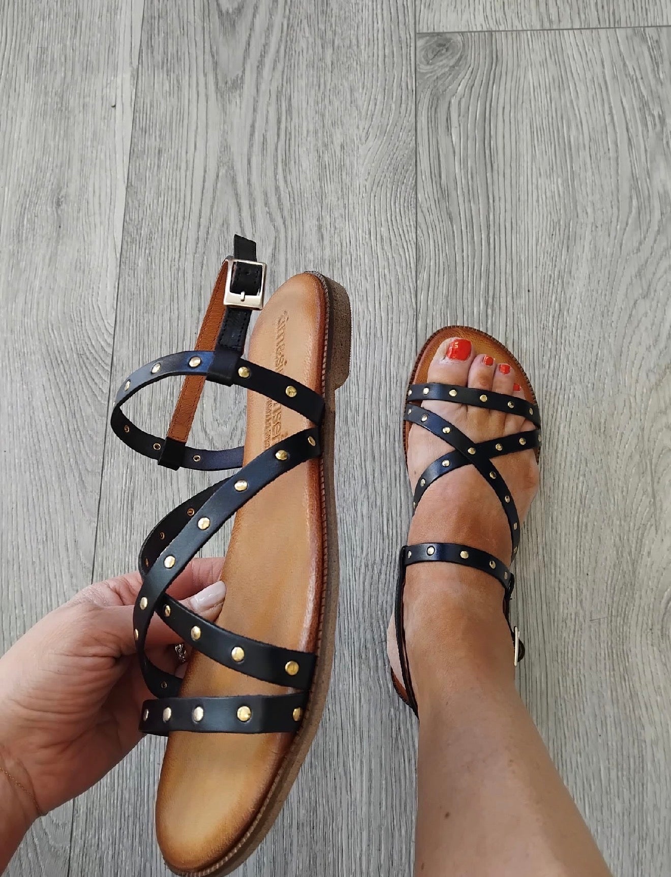 Tim & Simonsen - Lizette Black Stud Sandal