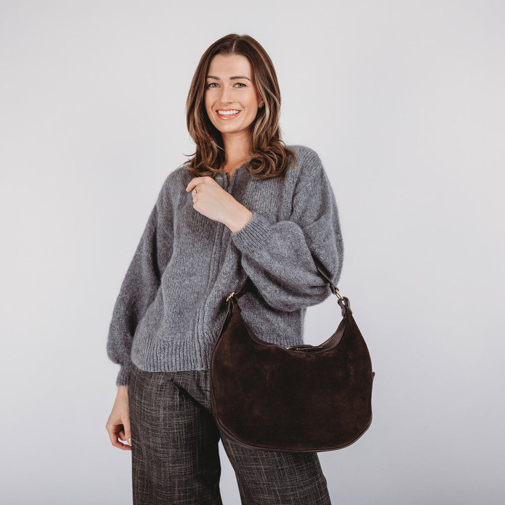 Elie Beaumont - Crescent Brown Shoulder Bag