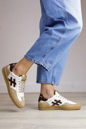 Another Trend - A203 White & Brown Trainer