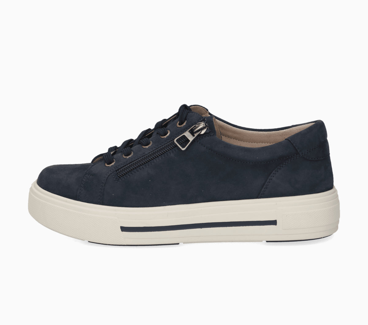 Caprice - 23351 Navy Trainer with a Lace and Zip