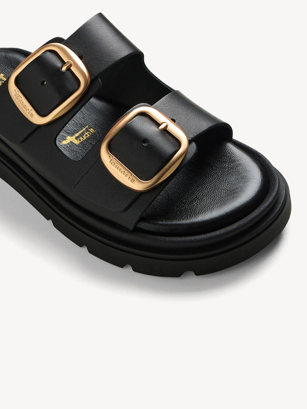 Tamaris - 27239 Black Double Buckle Mule